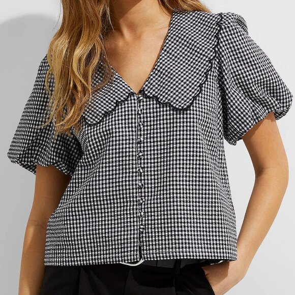 Peter Pan collar balloon sleeve blouse SOLD - Picture 2 of 3